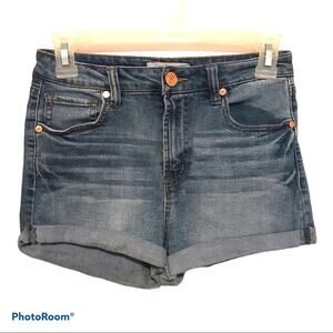 Refuge High Rise Denim Cuffed Shorts